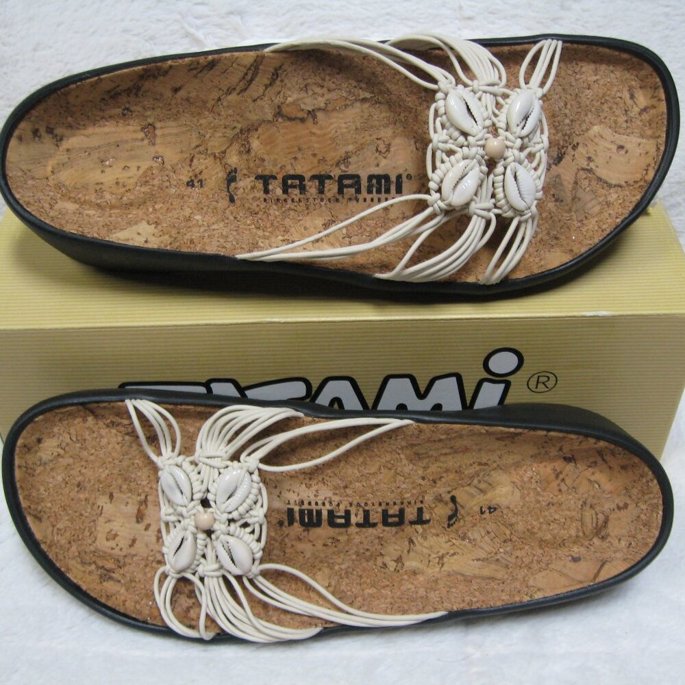 Birkenstock Tatami SOPHIA Woven Natural Shells 40/41 N US W 9.5